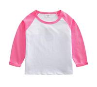 HAOLEI Camiseta Manga Larga Niño,Casual Cuello Redondo Sudadera de Algodón Sin Capucha Básico Versátil Pullover Tops Simple Color Block Suéter Suave Cómodo Jersey Interior Otoño Invierno 2-12 Años