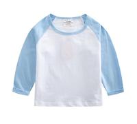 HAOLEI Camiseta Manga Larga Niño,Casual Cuello Redondo Sudadera de Algodón Sin Capucha Básico Versátil Pullover Tops Simple Color Block Suéter Suave Cómodo Jersey Interior Otoño Invierno 2-12 Años