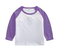 HAOLEI Camiseta Manga Larga Niño,Casual Cuello Redondo Sudadera de Algodón Sin Capucha Básico Versátil Pullover Tops Simple Color Block Suéter Suave Cómodo Jersey Interior Otoño Invierno 2-12 Años