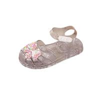 HAOLEI Cangrejeras Niña con Puntera Cerrada,Sandalias de Gelatina de Verano con Mariposa para Niñas Moda Zapatos de Gel con Purpurina Cómodos Sandalia Transparentes de Playa Piscina para Uso Diario