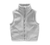 HAOLEI Chalecos de Forro Polar para Niños y Niñas Cuello Alto Chaqueta Sin Mangas con Cremallera Chaleco Acolchado Cálido para Otoño e Invierno Grueso y Cálido Chaquetas para Niño Niña 3-12 Años