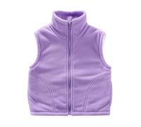 HAOLEI Chalecos de Forro Polar para Niños y Niñas Cuello Alto Chaqueta Sin Mangas con Cremallera Chaleco Acolchado Cálido para Otoño e Invierno Grueso y Cálido Chaquetas para Niño Niña 3-12 Años