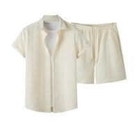 HAOLEI Chandal Hombre Completo,Conjunto Punto de 2 Piezas Camisas Manga Corta y Pantalones Cortos de Verano para Hombres Cómodo y Transpirable Traje de Ocio Ropa Deportiva de Moda Casual
