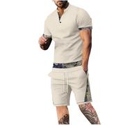 HAOLEI Chandal Hombre Completo,Mis Pedidos Conjunto de 2 Piezas de Camisetas Manga Corta y Pantalones Cortos de Verano para Hombres Cómodo y Transpirable Traje de Ocio Ropa Deportiva de Moda Casual