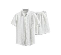 HAOLEI Chandal Hombre Completo Rebajas,Conjunto Punto de 2 Piezas Camisas Manga Corta y Pantalones Cortos de Verano para Hombres Cómodo y Transpirable Traje de Ocio Ropa Deportiva de Moda Casual