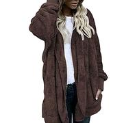 HAOLEI Chaqueta Forro Polar Mujer,Abrigo Mujer Invierno de Felpa Doble Faz Cardigan Suave Cómodo Chaqueta Grueso Cálido Moda Casual Color Sólido Cazadora Mujer Invierno Caliente Outwear 2024