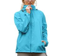 HAOLEI Chubasquero Mujer,Chaqueta Impermeable Mujer con Capucha Ligera Chaquetas Deportiva para Verano y Otoño de Secado Rápido con Cremallera Abrigo Impermeables Cortavientos para Exteriores
