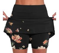 HAOLEI Mis Pedidos Falda Pantalon Mujer,Talla Grande Pantalones Cortos Suaves Cintura Alta Elástica Falda Corta Moda Estampado de Floral Culottes Casual Leggins Deportivos Mujer Cómodo Mallas Deporte