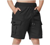HAOLEI Mis Pedidos Pantalon Corto Niño Pantalones Cortos Cargo para Niños Cintura Elástica con Cordón Pantalon Corto Entrenamiento para Correr Ciclismo Multibolsillos Pantalón Deportivos 5-15 Años