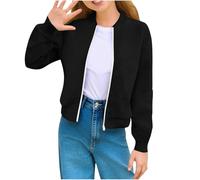HAOLEI Niña Niño Chaqueta Bomber Abrigo Estilo Basbeball con Cremallera Completa para Niños Sueltos Cómodo Chaqueta de Béisbol Manga Larga Color Sólido Chaqueta de Chándal Ropa Adolescentes 5-14 Años