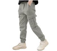 HAOLEI Pantalon Chandal Niño,Mis Pedidos Pantalon Cargo Largos de Cintura Elástica Sueltos Cómodos Pantalones Deportivos con Multibolsillos Casual Transpirables Joggers Pants para Chicos 3-14 Años