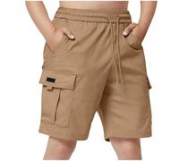 HAOLEI Pantalon Corto Niño Rebajas Pantalones Cortos Cargo para Niños Cintura Elástica con Cordón Pantalon Corto Entrenamiento para Correr Ciclismo Multibolsillos Pantalón Deportivos 5-15 Años