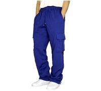 HAOLEI Pantalones de Trabajo Hombre,Tallas Grandes Pantalones Hombre de Multibolsillos Monocolor Cintura Elástica Pantalon Chandal Hombre con Cordón Holgados Pierna Recta Pantalon Chandal Hombre