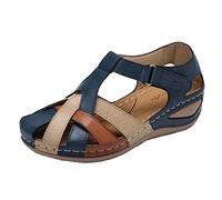 HAOLEI Sandalias Mujer Verano Rebajas,Sandalias Deportivas Ortopédicas para Mujer Plataforma Sandalia de Cuña con Puntera Cerrada Zapatillas Comodas Moda Fiesta Zapatos Verano Chanclas Playa Caminar