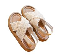 HAOLEI Sandalias Niña Ofertas Sandalias Niña Verano Moda Estilo Étnico Sandalia Trenzadas de Suela Blanda Casual Cómodo Zapatos Planas Ligero y Transpirable Zapatillas de Playa para Niñas