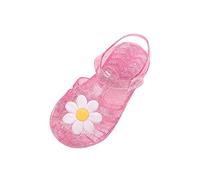 HAOLEI Sandalias Niña Verano Sandalias de Suela Suave con Decoración Zapatos Romanos con Punta Cerrada Sandalia de Playa con Hebilla Ajustable Ligero Cómodo Cangrejeras Niña 2-9 Años