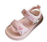 HAOLEI Sandalias Niña Verano,Sandalias Deportivas con Puntera Abierta para Niñas Moda Zapatos Planas Antideslizante de Suela Suave con Decoración de Amor Cómoda Sandalia de Playa Uso Diario 21-37 EU