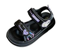 HAOLEI Sandalias Niña Verano,Sandalias Deportivas con Puntera Abierta para Niñas Moda Zapatos Planas Antideslizante de Suela Suave con Decoración de Amor Cómoda Sandalia de Playa Uso Diario 21-37 EU