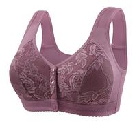 HAOLEI Sostenes de Mujer Sujetador Sin Aros Push Up con Relleno Bralette Básicos de Copa Completa Diseño del Botón Frontal Sujetadores para Mujeres Mayores Sostenes Sin Costuras Bra Uso Diario