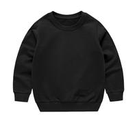 HAOLEI Sudadera Niña Sin Capucha,Casual Cuello Redondo Sudadera Manga Larga para Niños y Niñas Color Sólido Jersey Adolescente Sueltos Cómodo Camisetas de Algodón Básico Pullover Top 1-13 Años