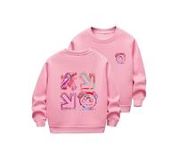 HAOLEI Sudadera Niña Sin Capucha,Casual Cuello Redondo Sudaderas con Estampado de La Tierra Holgados Camiseta Manga Larga Básico Pulllover Top Jersey de Otoño e Invierno para Niño Niña 2-12 Años