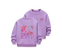 HAOLEI Sudadera Niña Sin Capucha,Casual Cuello Redondo Sudaderas con Estampado de La Tierra Holgados Camiseta Manga Larga Básico Pulllover Top Jersey de Otoño e Invierno para Niño Niña 2-12 Años