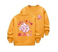 HAOLEI Sudadera Niña Sin Capucha,Casual Cuello Redondo Sudaderas con Estampado de La Tierra Holgados Camiseta Manga Larga Básico Pulllover Top Jersey de Otoño e Invierno para Niño Niña 2-12 Años