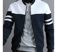 HAOLEI Sudaderas Hombre Sin Capucha Talla Grande Chaqueta Deportiva Hombre con Cremallera Completa Moda Color Block Cardigan con Bolsillos Básica Casual Outwear Original Ropa Otoño e Invierno