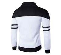 HAOLEI Sudaderas Hombre Sin Capucha Talla Grande Chaqueta Deportiva Hombre con Cremallera Completa Moda Color Block Cardigan con Bolsillos Básica Casual Outwear Original Ropa Otoño e Invierno