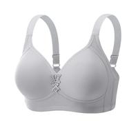 HAOLEI Sujetador Mujer Sin Aros Push Up Cuello en V Sujetadores Básico Tallas Grandes con Relleno y Bandolera Ajustable Ligero Transpirable Sostenes de Mujer Comodos Algodon Bra Ideal Diario y Dormir