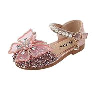 HAOLEI Zapatos Princesa Niñas,Mis Pedidos Zapatos Niña Vestir Elegante Purpurina Brillante Zapatillas de Lentejuelas Antideslizante con Mariposa de Diamante Merceditas Niña Moda Sandalias de Baile