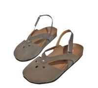 HAOLEI Zapatos Verano Mujer,Mis Pedidos Sandalias Mujer Comodas Hueco Sandalias Ajustable con Hebilla Casual Sandalia de Planas con Punta Cerrada Moda Minimalismo Zapatillas Comodas de La Playa