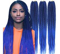 Haolocs Lote de 6 unidades (14/18/24/30) pulgadas 3 cajas de trenzas trenzadas de crochet para el pelo Mrico Box trenzado de ganchillo de 1 cm de diámetro fino trenzado sintético extensiones de pelo