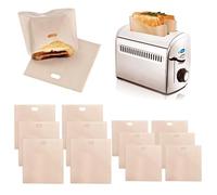 HAOMEEDUO 12 Pcs Bolsas Tostadora Sin Gluten 16*16,5 cm y 17*19 cm Reutilizables para Tostar Pan, Sandwich y Pizza