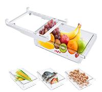 HAOMEEDUO Cajas para Organizar la Nevera Extendable 30cm~40cm Estantes Nevera Caja de Almacenamiento para Frigorífico Cajas Almacenaje Nevera Cajas Transparentes para Refrigerador, Gana Espacio