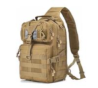 HAOMUK - Mochila táctica de hombro estilo militar con sistema molle, para uso diario (EDC), bolsa de asalto y de campo de tiro, Caqui, pro