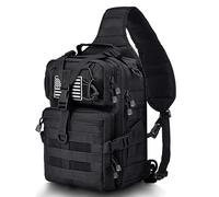 HAOMUK Mochila táctica para llevar al hombro, mochila de hombro EDC Molle Assault Range Bag, Negro -, pro, Mochila táctica militar