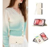 HAONANDE Funda Cartera para Xiaomi Redmi A5 4G/Poco C71 4G, Funda Libro de Cuero con Tarjetero, Cremallera, Correa Bandolera, Magnético, Soporte, Carcasa Antigolpes Elegante para Mujer Beige