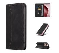 HAONANDE Funda Cuero para OnePlus 9RT 5G Tapa, Carcasa Flip Tipo Libro de Piel Cartera Folio Billetera Plegable Soporte Case con Ranura para Tarjeta, Magnética Negro