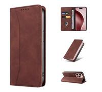 HAONANDE Funda Cuero para OnePlus 9RT 5G Tapa, Carcasa Flip Tipo Libro de Piel Cartera Folio Billetera Plegable Soporte Case con Ranura para Tarjeta, Magnética Café