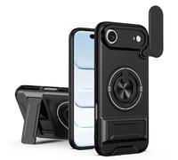 HAONANDE Funda para iPhone 17 Air con Anillo Soporte magnético, Carcasa Militar antigolpes Protección con Cubierta de Cámara Deslizante Compatible with MagSafe Case Negro
