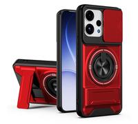 HAONANDE Funda para OPPO Reno 15 5G/Reno 15F 5G/Reno 15 FS 5G con Anillo Soporte magnético, Carcasa Militar antigolpes Protección Case, Cubierta de Cámara Deslizante, Compatible with MagSafe Rojo