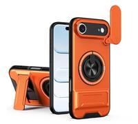 HAONANDE Funda para Realme C51 4G / Realme Note 50 4G con Anillo Soporte magnético, Carcasa Militar antigolpes Protección con Cubierta de Cámara Deslizante Compatible with MagSafe Case Naranja