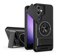 HAONANDE Funda para Samsung Galaxy A16 4G/5G con Anillo Soporte magnético, Carcasa Militar antigolpes Protección con Cubierta de Cámara Deslizante Compatible with MagSafe Case Negro