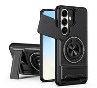 HAONANDE Funda para Samsung Galaxy A35 5G con Anillo Soporte magnético, Carcasa Militar antigolpes Protección con Cubierta de Cámara Deslizante Compatible with MagSafe Case Negro