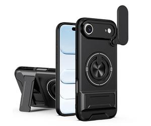 HAONANDE Funda para Samsung Galaxy S22 con Anillo Soporte magnético, Carcasa Militar antigolpes Protección con Cubierta de Cámara Deslizante Compatible with MagSafe Case Negro