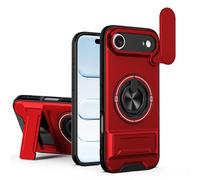 HAONANDE Funda para Samsung Galaxy Z Flip 7 con Anillo Soporte magnético, Carcasa Militar antigolpes Protección con Cubierta de Cámara Deslizante Compatible with MagSafe Case Rojo