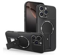 HAONANDE Funda para Vivo V60 Lite con Soporte, Compatible con MagSafe, Funda magnética de Fibra de Carbono, Carcasa antigolpes Fina para Hombre Negro