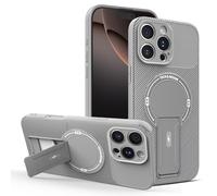 HAONANDE Funda para Vivo Y29s 5G / Vivo Y04 4G / Vivo Y19e 4G con Soporte, Compatible con MagSafe, Funda magnética de Fibra de Carbono, Carcasa antigolpes Fina para Hombre Gris
