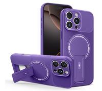 HAONANDE Funda para Vivo Y29s 5G / Vivo Y04 4G / Vivo Y19e 4G con Soporte, Compatible con MagSafe, Funda magnética de Fibra de Carbono, Carcasa antigolpes Fina para Hombre Violeta